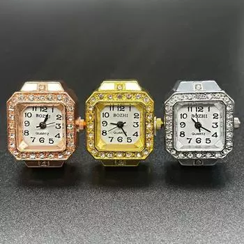 Винтажные мини-часы на палец в стиле бохо, регулируемые уникальные крутые часы, кольцо, ювелирные изделия, подарки на день рождения для женщин, мужчин, детей золотой