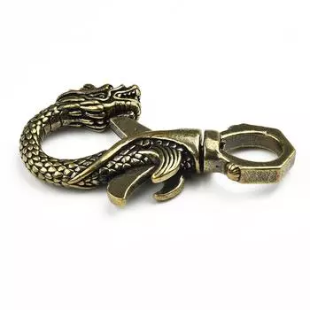 Винтажные миниатюрные фигурки из латуни Majestic Dragon, брелок для ключей, украшение для стола, домашний офис