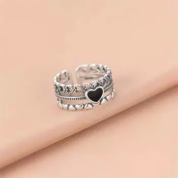 Винтажные многослойные женские открытые кольца регулируемого размера, панк, хип-хоп бижутерия, Корея, сердце, парные кольца на пальцы, bague ARI