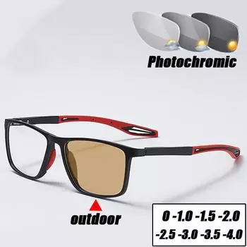 Винтажные модные фотохромные очки, модные меняющие цвет, антисиние очки для близорукости, женские очки унисекс, минус солнцезащитные очки от 0 до -4,0 0