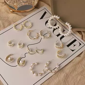 Винтажные модные гламурные женские серьги C-образные серьги-гвоздики, модные ювелирные подарки