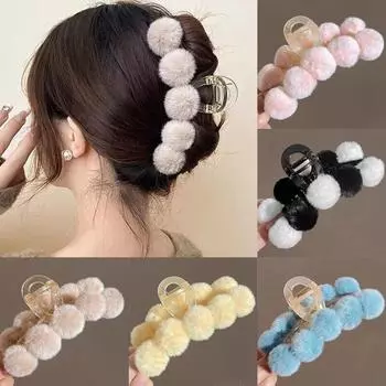 Винтажные мягкие плюшевые когти для волос, новые элегантные большие заколки в виде акулы, заколки для волос, заколки в виде краба для женщин, аксессуары для волос, головные уборы