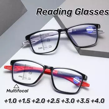 Винтажные мультифокальные очки для чтения TR90 для женщин и мужчин, блокирующие синий свет, защитные очки для глаз, сверхлегкие очки унисекс 1