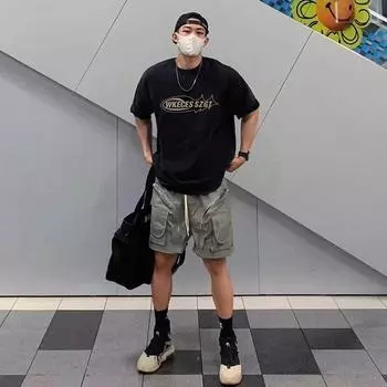 Винтажные мужские футболки из тяжелой ткани большого размера, летние повседневные мужские футболки с короткими рукавами и круглым вырезом, выстиранные кислотой футболки, топы M чёрный