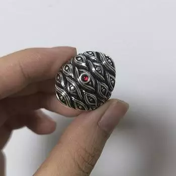 Винтажные мужские и женские кольца с красными цирконами в стиле панк с резными глазами для готического хип-хопа, унисекс, кольца на пальцы, комплект ювелирных изделий для рок-вечеринки Resizable