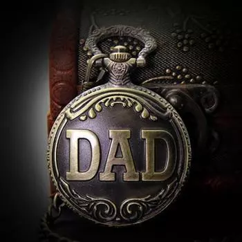 Винтажные мужские кварцевые карманные часы DAD, ожерелье, подвеска, цепочка, подарок на день отца