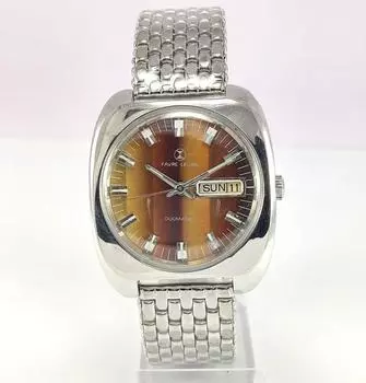 Винтажные мужские наручные часы Favre Leuba с разноцветным циферблатом Duomatic Day Date AS2066