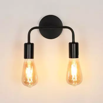 Винтажные настенные бра, настенный светильник E27, металлические, промышленные черные настенные бра для прихожей, лофта, спальни, спальни, ресторана