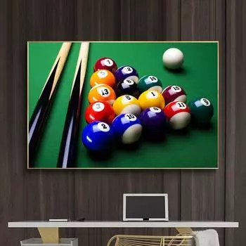 Винтажные настенные картины для бильярда, снукер, холст, живопись, настенное искусство, современные спортивные постеры, принты для гостиной, клуба, Настенный декор 21cm30cm NoFrame