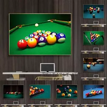 Винтажные настенные картины для бильярда, снукер, холст, живопись, настенное искусство, современные спортивные постеры, принты для гостиной, клуба, Настенный декор 21x30cm No Framed