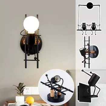 Винтажные настенные светильники промышленного робота, бра, светильники для детской комнаты