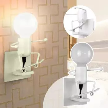 Винтажные настенные светильники промышленного робота, бра, светильники для детской комнаты One size белый