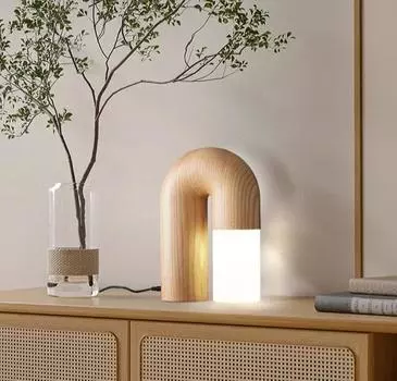 Винтажные настольные лампы из массива ясеня и акрила с регулируемой яркостью, светодиодное освещение в стиле ретро для спальни, гостиной, прикроватные лампы для кабинета