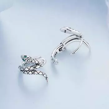 Винтажные не тускнеющие женские серебряные 925 пробы змеиные серьги-пряжки с зеленым цирконием женские серьги-кольца ювелирные украшения подарок на День святого Валентина серебряный