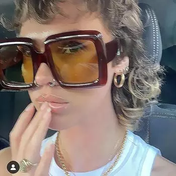 Винтажные негабаритные квадратные солнцезащитные очки с градиентом для женщин, новый роскошный бренд леопардового коричневого цвета UV400, солнцезащитные очки для мужчин шикарных оттенков розового цвета