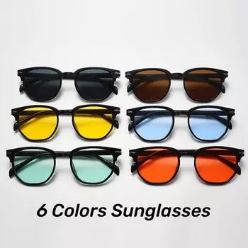 Винтажные нестандартные мужские солнцезащитные очки, новые индивидуальные очки с круглой оправой, унисекс, для путешествий, вечеринок, вождения, солнцезащитные очки