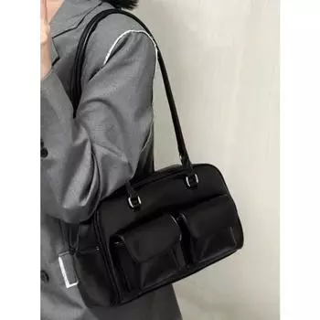 Винтажные нежные элегантные сумки для девочек на плечо, уличная мода, универсальные сумки, женские повседневные однотонные сумки под мышками, эстетика 2000 года вино красного