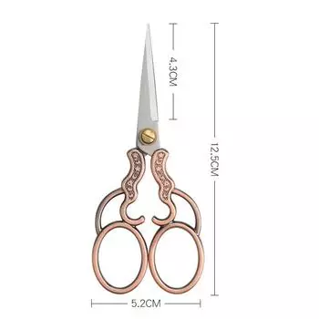 Винтажные ножницы для вышивания из нержавеющей стали, разноцветные ножницы для ткани ручной работы с заостренной нитью DIY золотой