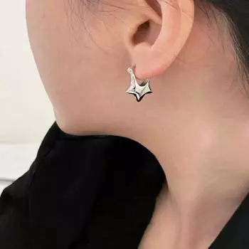 Винтажные очаровательные модные панк-медные простые модные украшения женские серьги-гвоздики с пряжкой в виде звезды серебряный