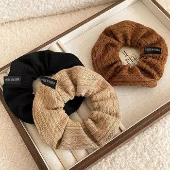 Винтажные однотонные большие резинки для волос для женщин и девочек, высокоабсорбирующие плюшевые эластичные веревки для волос, милые аксессуары для волос
