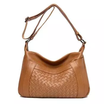 Винтажные однотонные женские сумки через плечо из натуральной кожи большой вместимости, женские сумки-мессенджеры из коровьей кожи