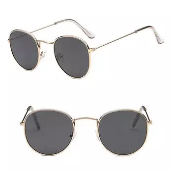 Винтажные океанические линзы, металлическая оправа, круглые солнцезащитные очки, модные, UV400, унисекс, мужские и женские, уникальные солнцезащитные очки