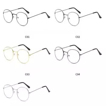 Винтажные оправы для очков Литературные круглые плоские очки Металлическая оправа для очков 25*25*3cm