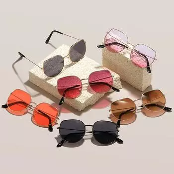 Винтажные овальные классические солнцезащитные очки для женщин и мужчин, уличные солнцезащитные очки в металлической оправе, многоугольные солнцезащитные очки UV400