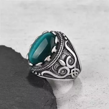 Винтажные овальные кольца ручной работы для мужчин и женщин из нержавеющей стали, старинное кольцо с камнем «тигровый глаз» размером 7–15 7 коричневый