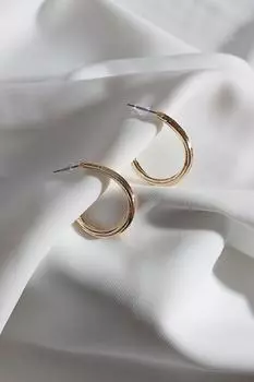 Винтажные овальные серьги-кольца золотого цвета