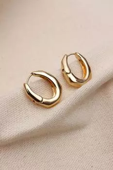 Винтажные овальные серьги золотого цвета