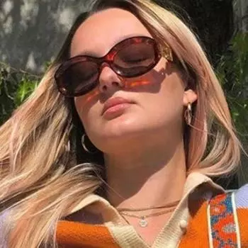 Винтажные овальные солнцезащитные очки для женщин, модные солнцезащитные очки с металлической цепочкой, трендовые хип-хоп солнцезащитные очки Uv400, защита для глаз