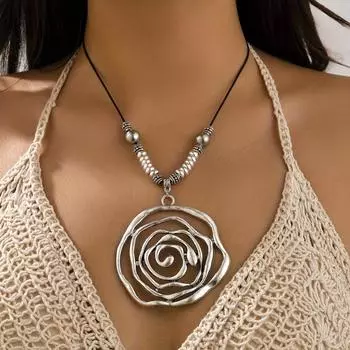 Винтажные ожерелья с подвесками из искусственной кожи в морском стиле со спиралью и подвесками в виде морских звезд для повседневных и праздничных случаев - без покрытия, упаковка из 1 шт. слоновая кость