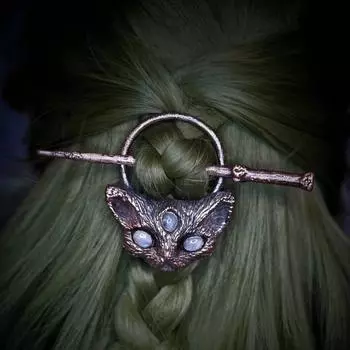 Винтажные палочки для волос с лунным камнем, готические палочки для волос с кошачьей головой, заколки для волос, индивидуальные заколки для волос, головные уборы для женщин, аксессуары для волос