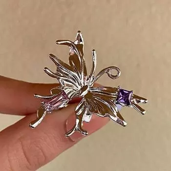 Винтажные панк-металлические кольца-бабочки для женщин, преувеличенные кольца-бабочки с насекомыми-насекомыми