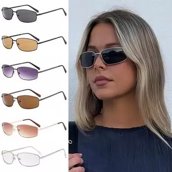 Винтажные панк-солнцезащитные очки в металлической оправе UV400, роскошные американские солнцезащитные очки для женщин и мужчин Gold-Gradient Tea