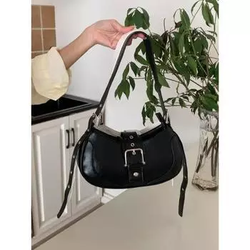 Винтажные пикантные черные сумки через плечо для девушек, универсальные женские сумки через плечо из искусственной кожи, новые белые сумки под мышками, женские сумки
