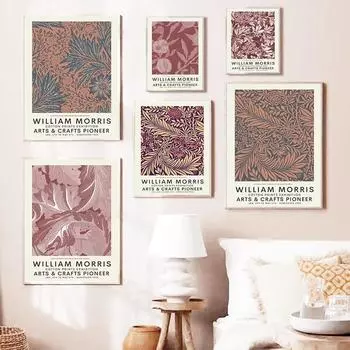 Винтажные плакаты и гравюры Уильяма Морриса, музейная выставка, настенное искусство, картины на холсте, настенные картины для гостиной, офиса, декора, без рамки 21*30cm No Frame