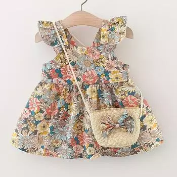 Винтажные платья для маленьких девочек, летний хлопковый тонкий детский костюм без рукавов, детская одежда для малышей 73cm красный