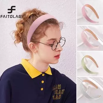 Винтажные пледы, широкая женская повязка на голову, однотонные повязки для волос для девочек, модные простые обручи для волос, аксессуары для волос style 4