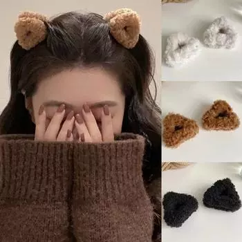 Винтажные плюшевые маленькие заколки для волос, милые боковые заколки, заколки, корейские зажимы для волос для женщин, модные аксессуары для волос для девочек, головные уборы