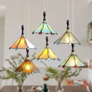 Винтажные подвесные светильники Цветочные стеклянные подвесные лампы Домашнее украшение Освещение Гостиная Спальня Прикроватный светильник Внутренний магазин