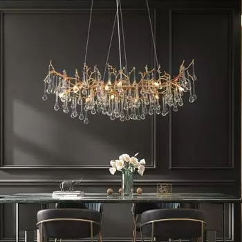 Винтажные подвесные светильники для гостиной, золотистая светодиодная потолочная люстра, декоративные светодиодные светильники, подвесная современная мебель Cold White