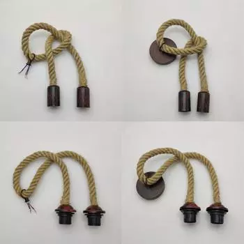 Винтажные подвесные светильники из пеньковой веревки для чердака, индустриальные светильники для внутреннего освещения в стиле лофт, гостиной, столовой, лампы 0.45M