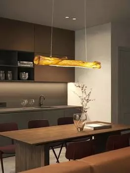 Винтажные подвесные светильники из смоляных веток, светодиодные подвесные светильники для чайного домика, столовой, кафе, внутреннее декоративное освещение, имитация цвета дерева