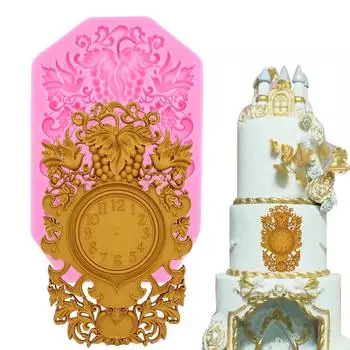 Винтажные полосатые часы с кисточками, кружевные силиконовые формы, формы для украшения торта, сделай сам, сахарное ремесло, инструменты для украшения торта из помадки, шоколадная глина, формы для конфет