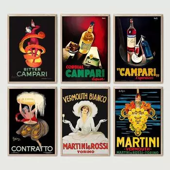 Винтажные постеры для кухни с алкоголем, реклама напитков, настенное искусство, картины на холсте и принты для гостиной, дома, без рамы 21x30cm No Framed