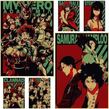 Винтажные постеры с аниме, плакат на крафт-бумаге, HD принты, украшение для домашнего бара, живопись, настенный художественный декор, коллекция фанатов 30x21cm