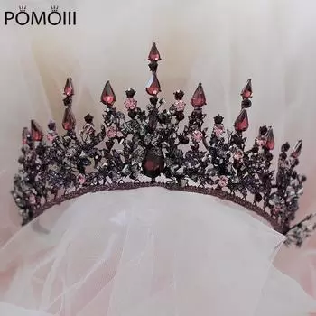 Винтажные повязки на голову в стиле барокко, фиолетовые хрустальные диадемы, короны для невесты Noiva, головные уборы для невесты, свадебной вечеринки, украшения для волос, корона со стразами зелёный