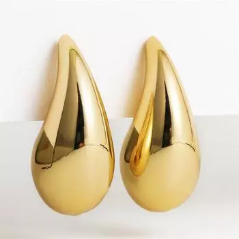 Винтажные позолоченные массивные серьги-капли с куполом для женщин